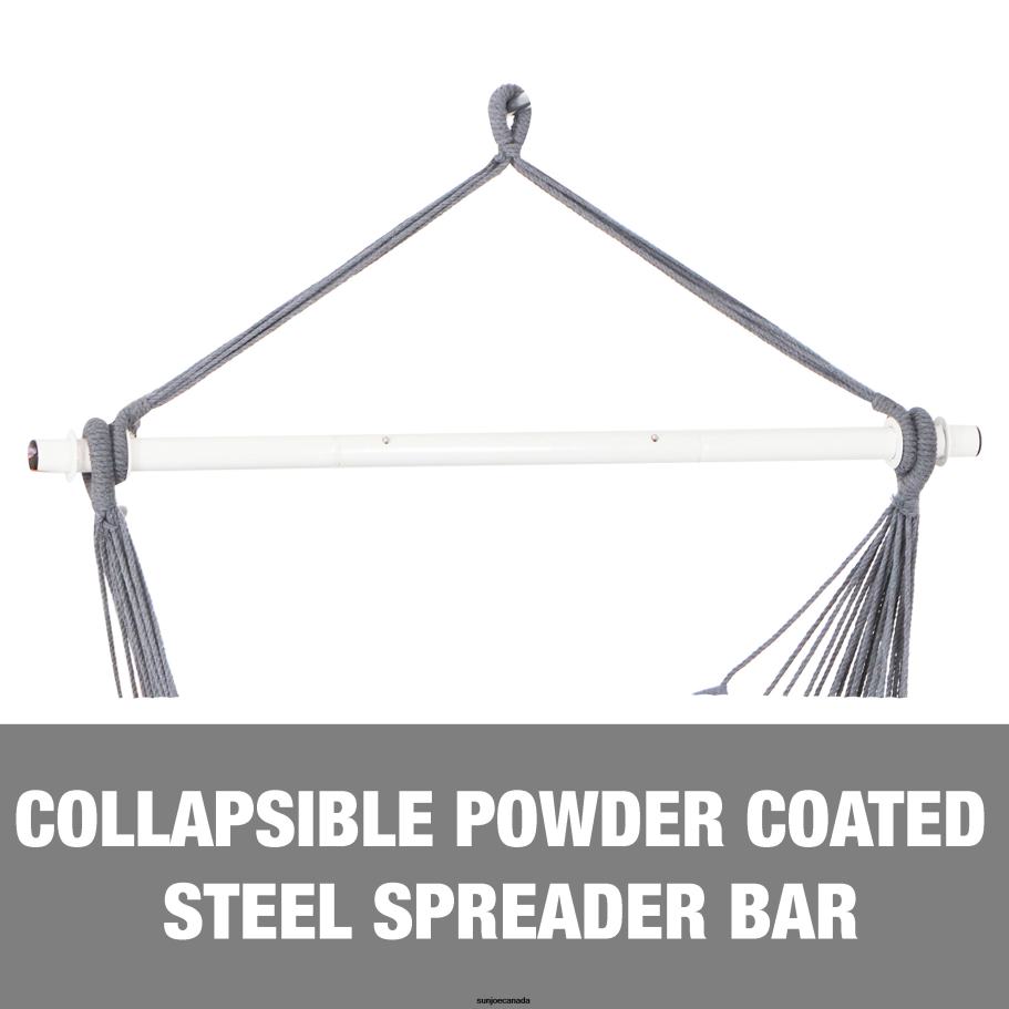 Tools | Sun Joe Bliss Hammocks BHC-103-GY Fringed Hammock Chair W/ Pillows, Side Pocket, Spreader Bar, & Hanging Hardware | 40-in. Wide | 250 Lb. Capacity (Gray) X862F600