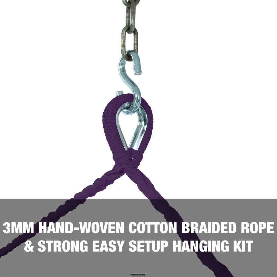 Tools | Sun Joe Bliss Hammocks BHC-412PR Island Rope Hammock Chair w/ Spreader Bar & Hanging Hardware | 40-in. Wide | 265 Lb. Capacity (Purple) X862F587