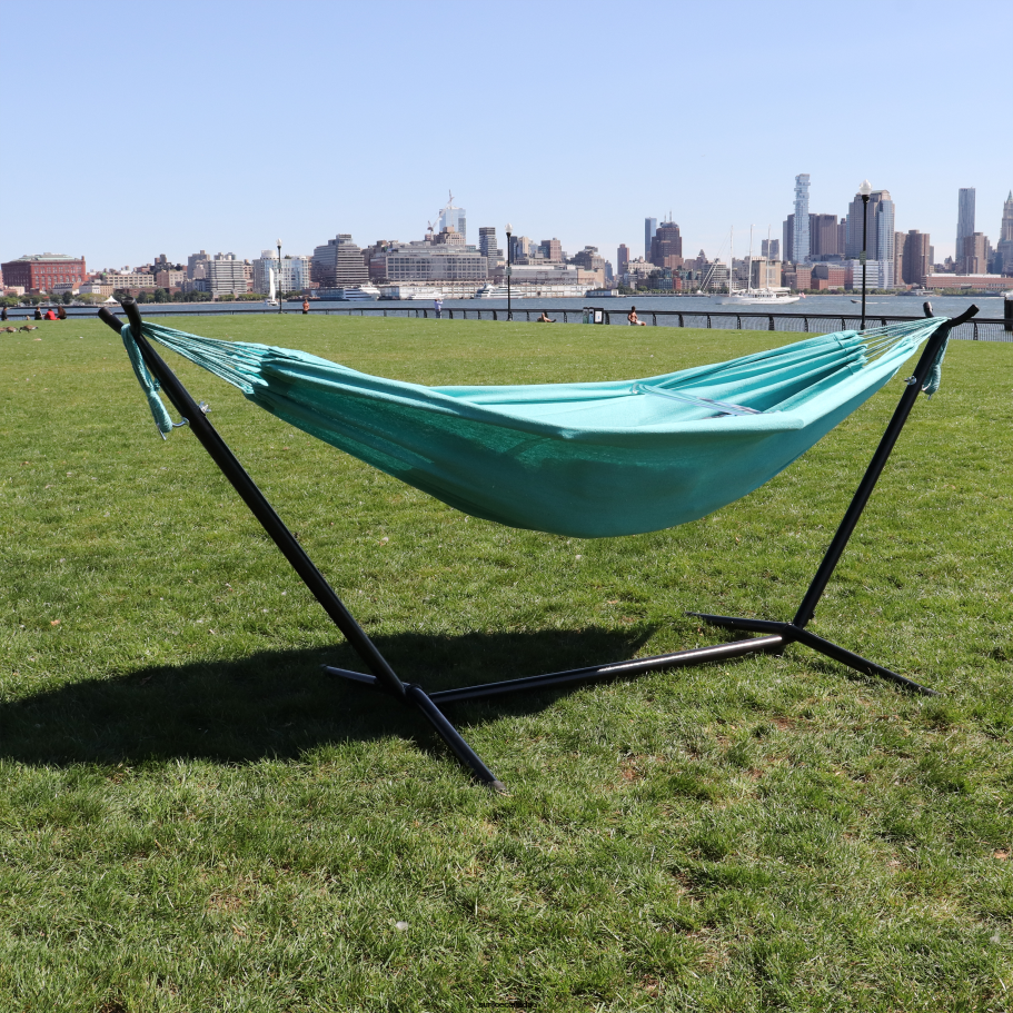 Tools | Sun Joe Bliss Hammocks BHST-401-T Hammock & Built-in Stand W/ Carrying Case & Hanging Hardware | 60-in. Wide | 400 Lb. Capacity (Teal) X862F591