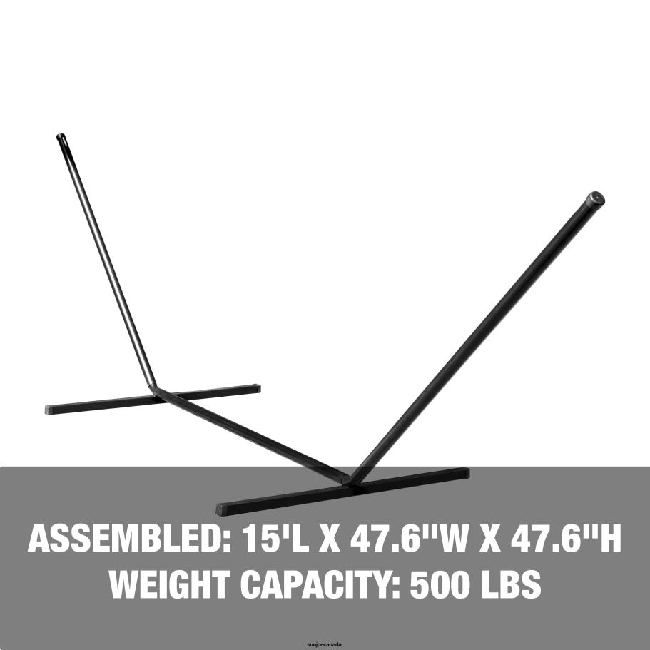 Tools | Sun Joe Bliss Hammocks BHS-417BK Hammock Stand w/ Hanging Hooks | 15-Foot | Fits Hammocks 15-Foot or Shorter | Weather & Rust Resistant | 500 Lb. Capacity (Black) X862F602