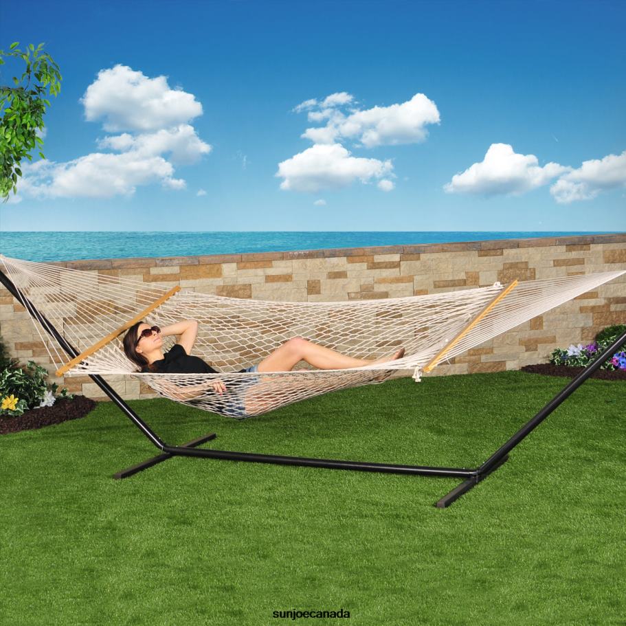 Tools | Sun Joe Bliss Hammocks BHS-417BK Hammock Stand w/ Hanging Hooks | 15-Foot | Fits Hammocks 15-Foot or Shorter | Weather & Rust Resistant | 500 Lb. Capacity (Black) X862F602