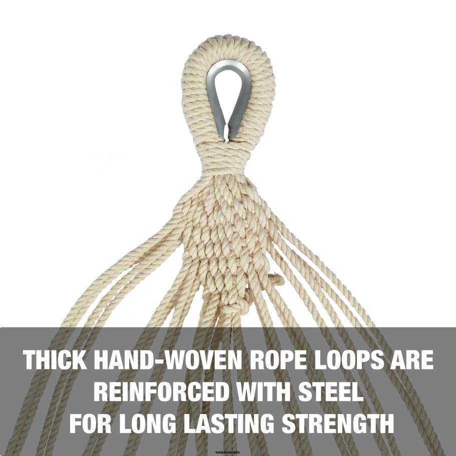 Tools | Sun Joe Bliss Hammocks BH-400W5CA 40'' Wide Hammock w/ Hand-Woven Rope Loops & Hanging Ropes, Outdoor, Patio, Backyard Durable, Cotton and Polyester Blend | 220 Lbs Capacity | Patriotic Stripe