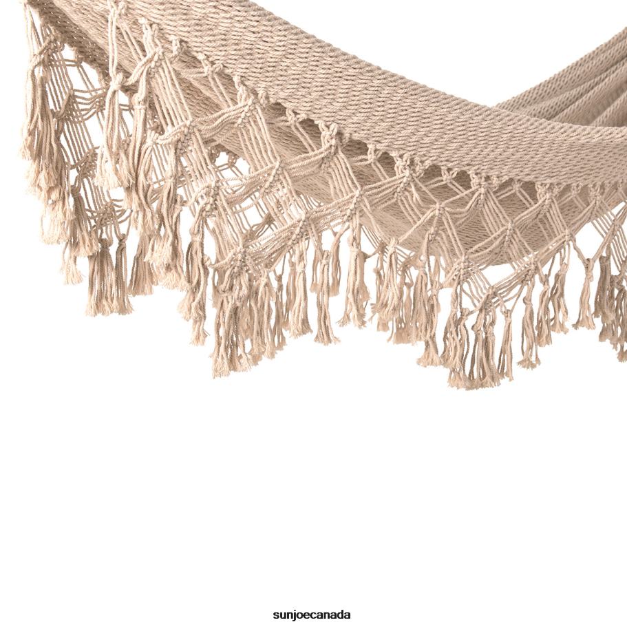 Tools | Sun Joe Bliss Hammocks BH-403RPF 40'' Wide Brazilian Style Rope Hammock w/ Decorative Fringes & Braided Rope Ends | Indoor, Outdoor, Poolside, Patio, Backyard | Zinc-Coated Hardware | 400 Lbs 