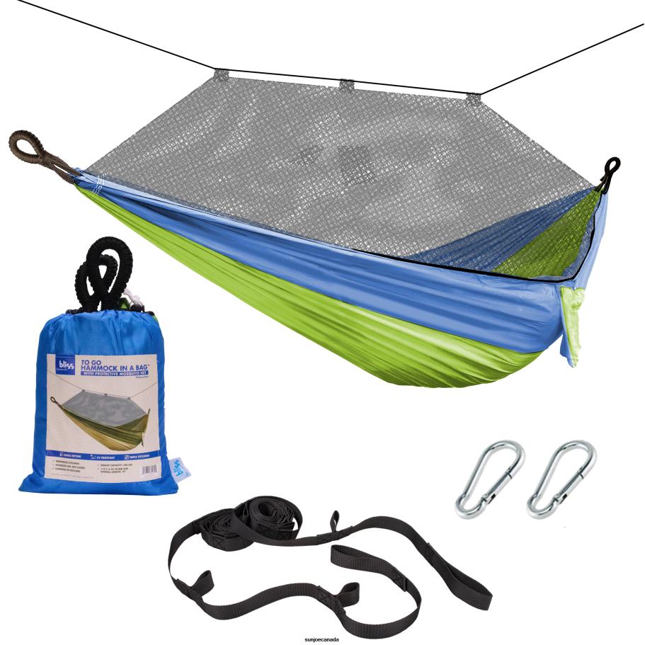 Tools | Sun Joe Bliss Hammocks BH-406XLS-N-MM Hammock in a Bag w/ Mosquito Net & Adjustable Tree Straps | 54-in. Wide | Weather & UV Resistant | 350 Lb. Capacity (Mermaid) X862F918