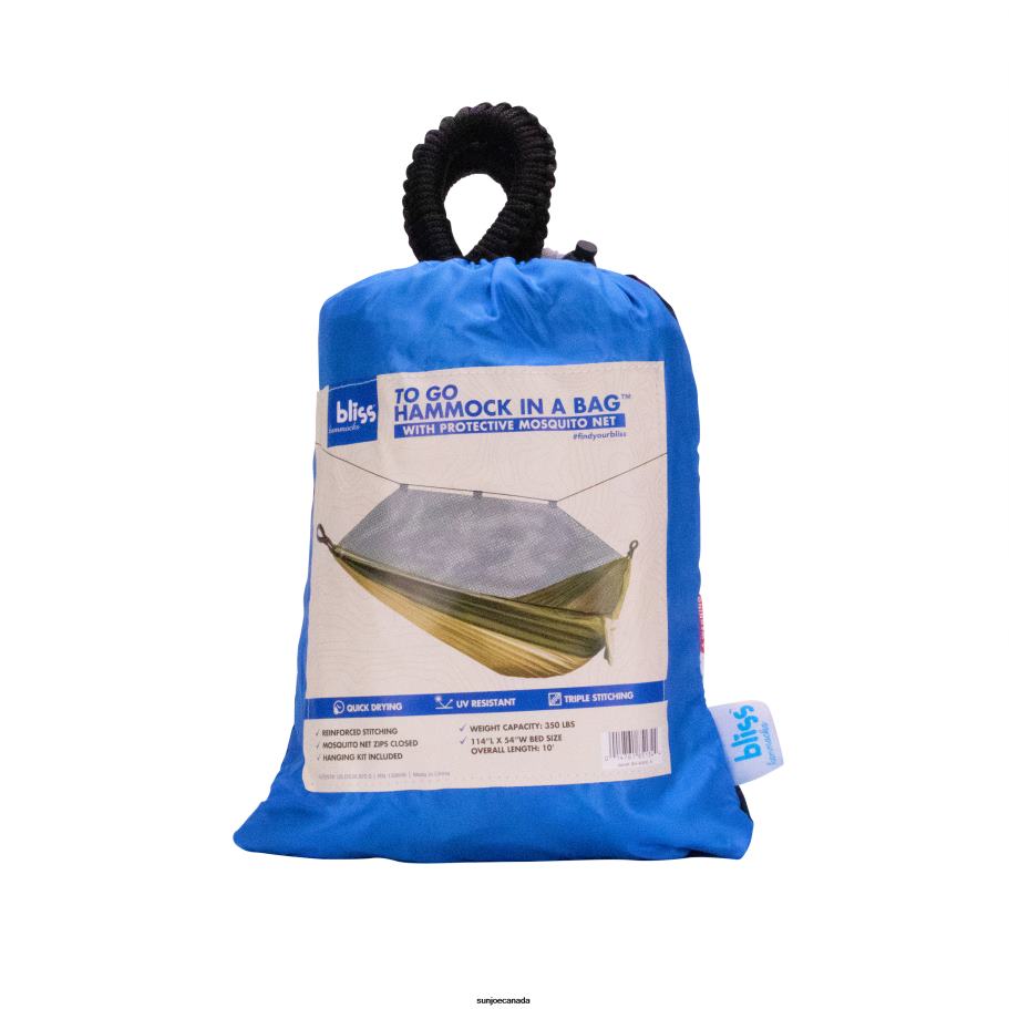 Tools | Sun Joe Bliss Hammocks BH-406XLS-N-RB Hammock in a Bag w/ Mosquito Net & Adjustable Tree Straps | 54-in. Wide | Weather & UV Resistant | 350 Lb. Capacity (Royal Bliss) X862F917
