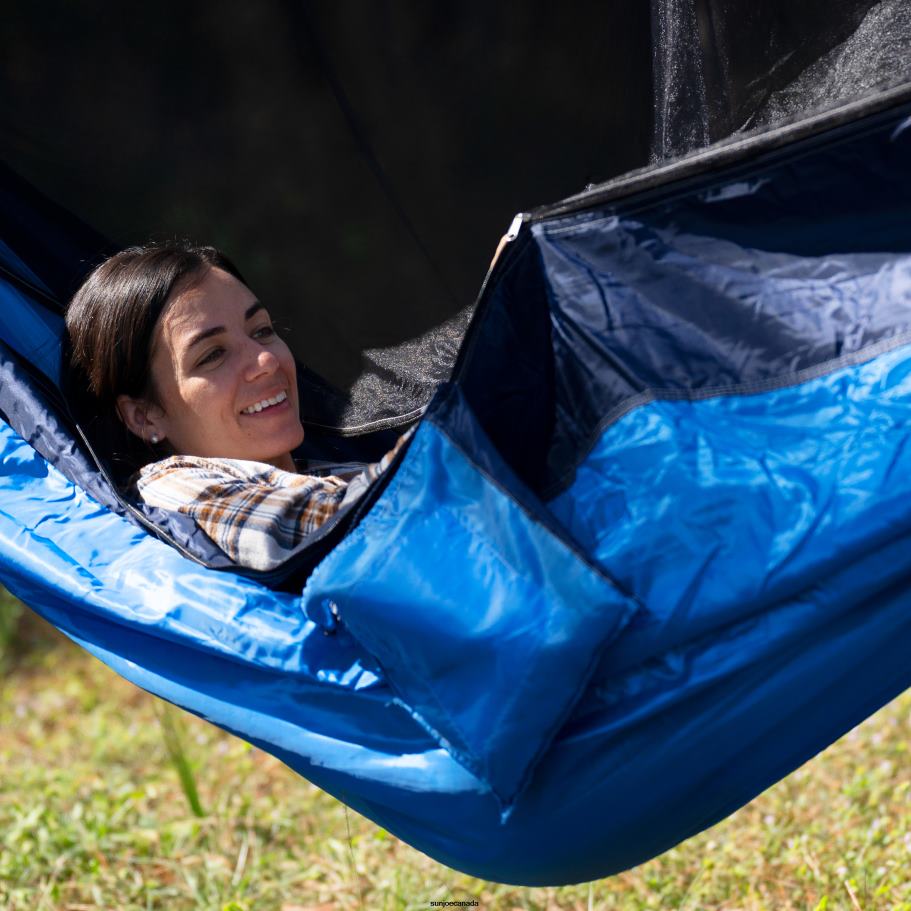 Tools | Sun Joe Bliss Hammocks BH-406XLS-N-RB Hammock in a Bag w/ Mosquito Net & Adjustable Tree Straps | 54-in. Wide | Weather & UV Resistant | 350 Lb. Capacity (Royal Bliss) X862F917