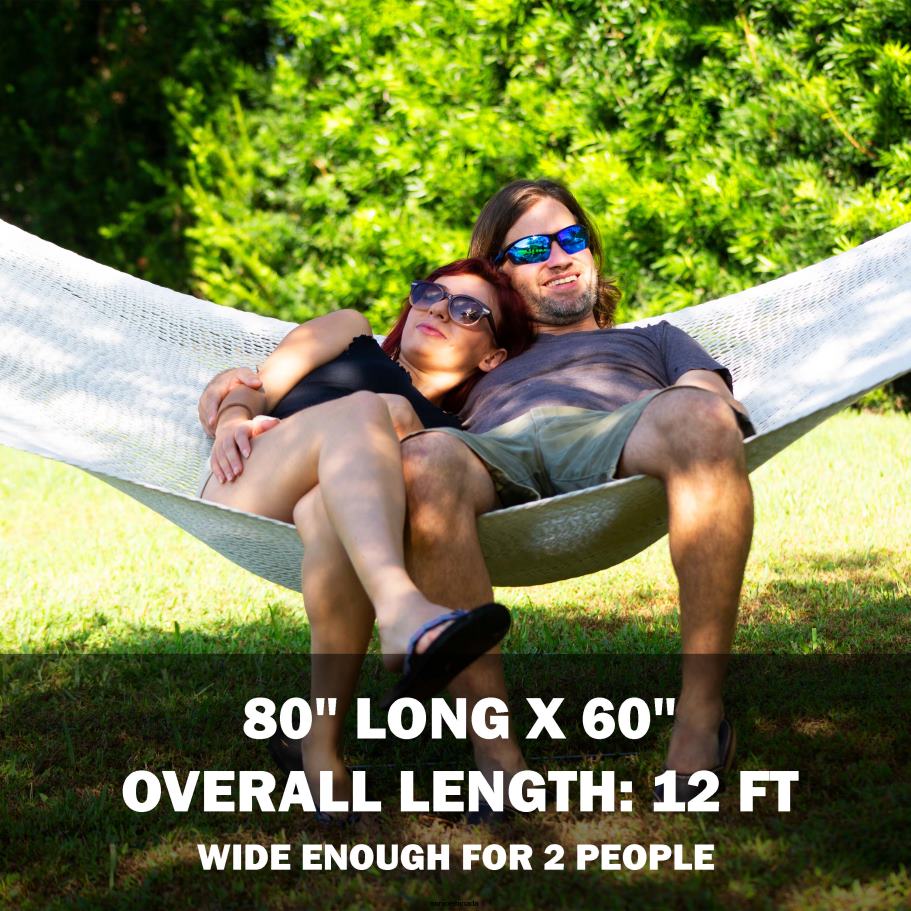 Tools | Sun Joe Bliss Hammocks BH-411 Classic 2-Person Rope Hammock w/ Spreader Bars & Hanging Hardware | 60-in. Wide | 450 Lb. Capacity X862F599