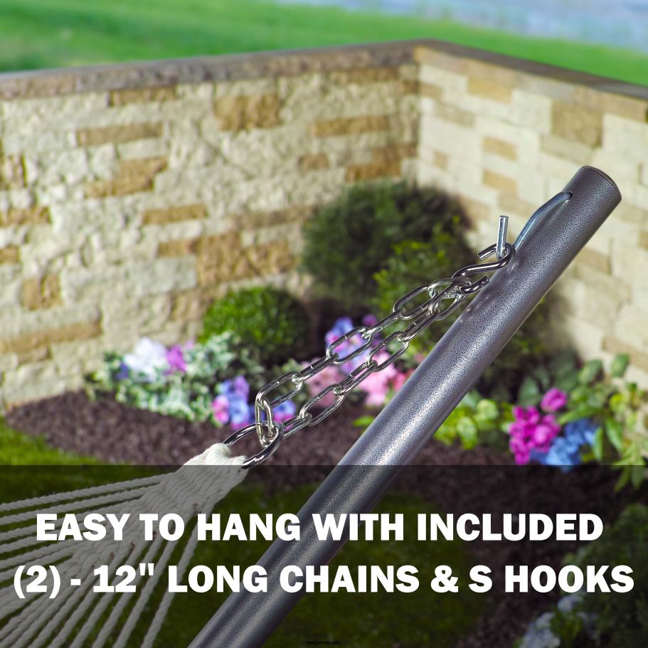 Tools | Sun Joe Bliss Hammocks BH-411 Classic 2-Person Rope Hammock w/ Spreader Bars & Hanging Hardware | 60-in. Wide | 450 Lb. Capacity X862F599