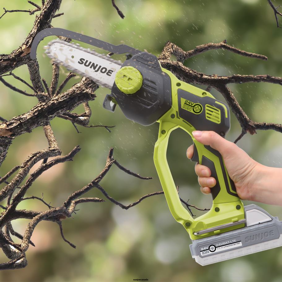 Tools | Sun Joe 24V-HCS-CT 24-Volt IONMAX Cordless Handheld Chainsaw | 5-Inch Pruning Saw | Tool Only X862F745