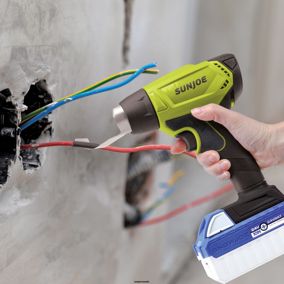 Tools | Sun Joe 24V-HG100-CT 24-Volt IONMAX Cordless Heat Gun | 1022 degrees Fahrenheit | 5 Second Ramp | Accessories for Crafts, Shrinking, Paint Stripping, DIY | Tool Only X862F740