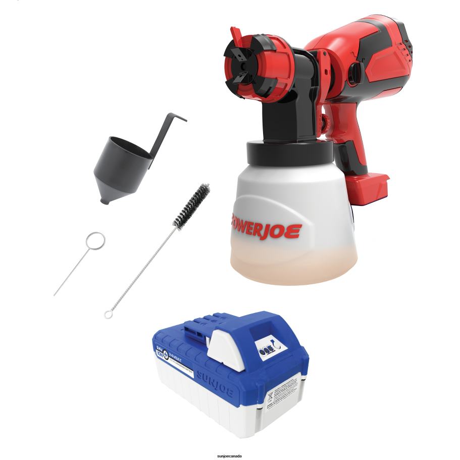 Tools | Sun Joe 24V-PS1 24-Volt* IONMAX Cordless HVLP Handheld Paint Sprayer Kit | 3 Spray Patterns | W/ 4.0-Ah Battery + Charger X862F152