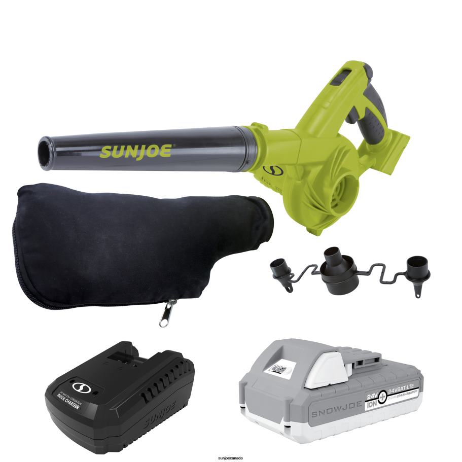 Tools | Sun Joe 24V-WSB-LTE 24-Volt* IONMAX Workshop Blower + Vacuum Kit | W/ 2.0-Ah Battery, Charger, and 2 x Dust Bags X862F219