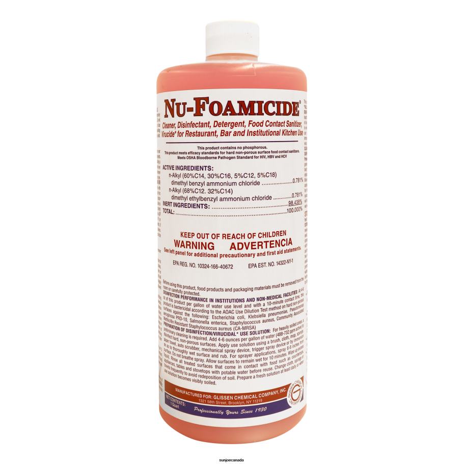 Tools | Sun Joe Glissen Chemical 30032 Nu-Foamicide EPA-Registered All-Purpose Cleaner Concentrate | 1-Quart X862F862
