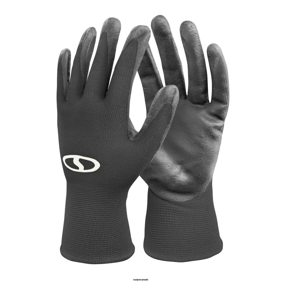 Tools | Sun Joe GGNP-S3-BLK Reusable Nitrile-Palm Gloves | Tactile | Washable | One Size Fits Most | Set of 3 (Black) X862F772