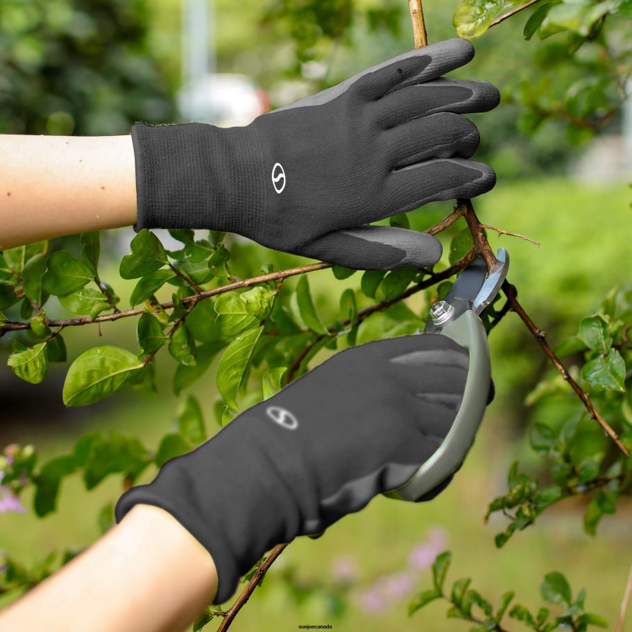 Tools | Sun Joe GGNP-S3-BLK Reusable Nitrile-Palm Gloves | Tactile | Washable | One Size Fits Most | Set of 3 (Black) X862F772