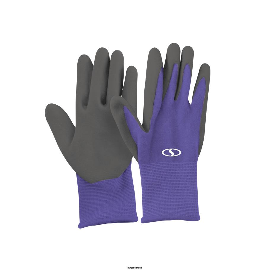 Tools | Sun Joe GGNP-S3-PRP Reusable Nitrile-Palm Gloves | Tactile | Washable | One Size Fits Most | Set of 3 (Purple) X862F770