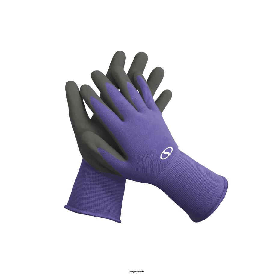Tools | Sun Joe GGNP-S3-PRP Reusable Nitrile-Palm Gloves | Tactile | Washable | One Size Fits Most | Set of 3 (Purple) X862F770