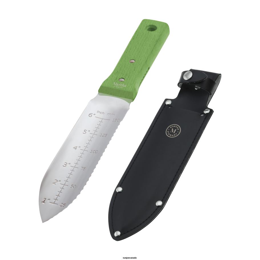 Tools | Sun Joe Martha Stewart by Nisaku MTS-JHHK1 Japanese Artisanal Stainless Steel Hori Hori Knife | 7.5-Inch Blade | Steel Hilt | Protective Sheath X862F238