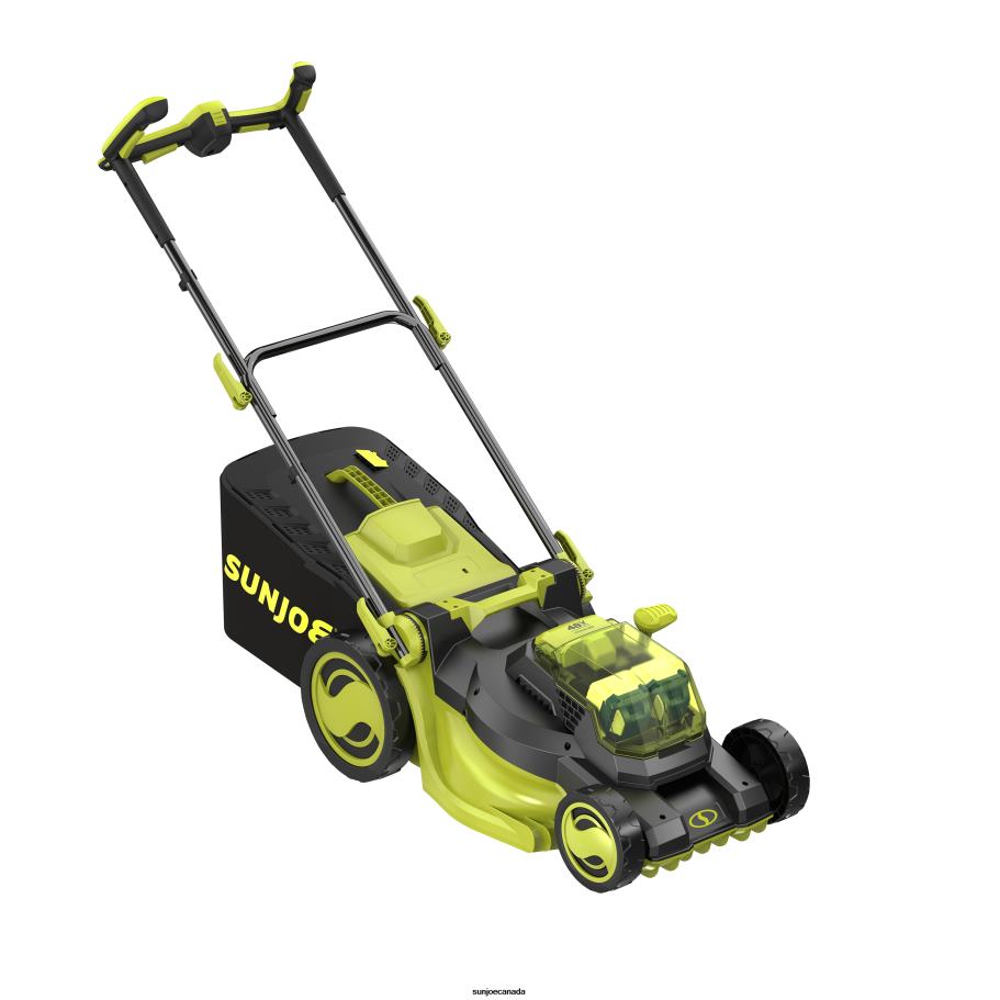 Tools | Sun Joe 24V-X2-16LM 48-Volt* IONMAX Cordless Brushless Lawn Mower Kit | W/ 4.0-Ah Battery + Dual Port Charger & 12-Gallon Collection Bag | 16-Inch | Comfort Grip | One Touch 6-Position Height 