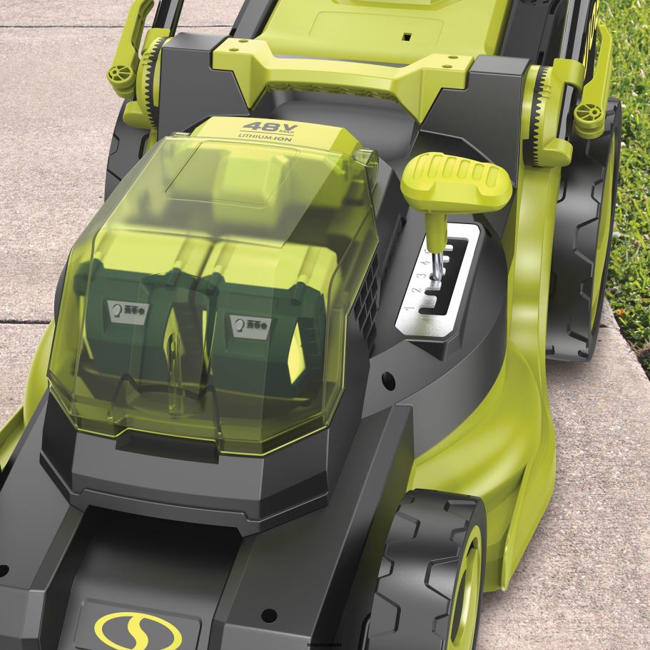 Tools | Sun Joe 24V-X2-16LM-CT 48-Volt IONMAX Cordless Brushless Lawn Mower | W/ 12-Gallon Collection Bag | 16-Inch | Comfort Grip | One Touch 6-Position Height Adjustment | Tool Only X862F758