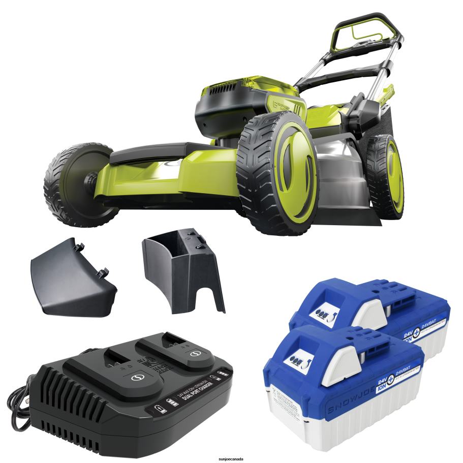 Tools | Sun Joe 24V-X2-21LMSP 48-Volt* IONMAX Cordless Self-Propelled Lawn Mower Kit W/ 2 x 4.0-Ah Batteries + Dual Port Charger| 20-inch | 7-Position | Collection Bag | Mulching Plug X862F167