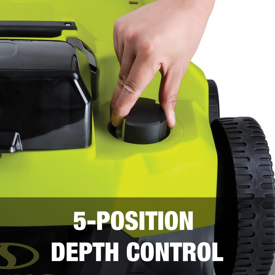 Tools | Sun Joe 24V-X2-DTS15 24-Volt* Cordless Scarifier + Dethatcher Kit | 5-Depth Positions | 14-inch | Brushless Motor | W/ 2 x 4.0-Ah Batteries + Dual Port Charger X862F149