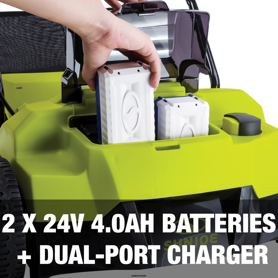 Tools | Sun Joe 24V-X2-DTS15 24-Volt* Cordless Scarifier + Dethatcher Kit | 5-Depth Positions | 14-inch | Brushless Motor | W/ 2 x 4.0-Ah Batteries + Dual Port Charger X862F149