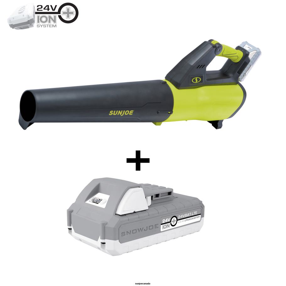 Tools | Sun Joe 24V-JB-LTE 24-Volt* IONMAX Cordless Turbine Jet Blower Kit | 350 CFM Max | W/ 2.0-Ah Battery + Charger X862F158