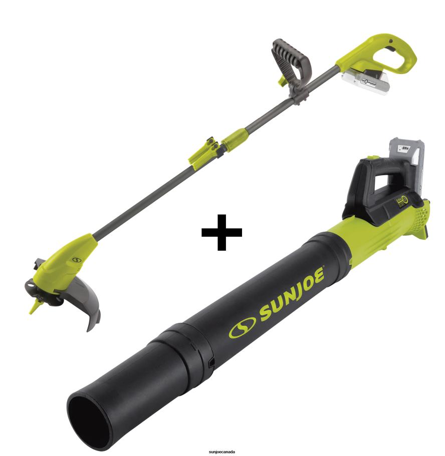 Tools | Sun Joe 24V-TB-GT50-LTE 24-Volt* IONMAX Cordless Grass Trimmer & Cordless Turbine Jet Blower Bundle | w/ 2.0-Ah Battery and Charger, Additional Nylon Grass Blades X862F197