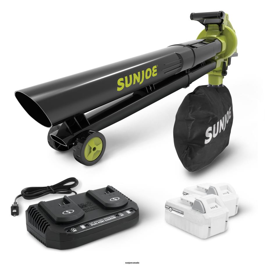 Tools | Sun Joe 48-Volt* IONMAX Cordless Leaf Blower Vacuum Mulcher Kit | 163-MPH | 391-CFM | W/ 2 x 5.0-Ah Batteries + Dual Port Charger X862F221