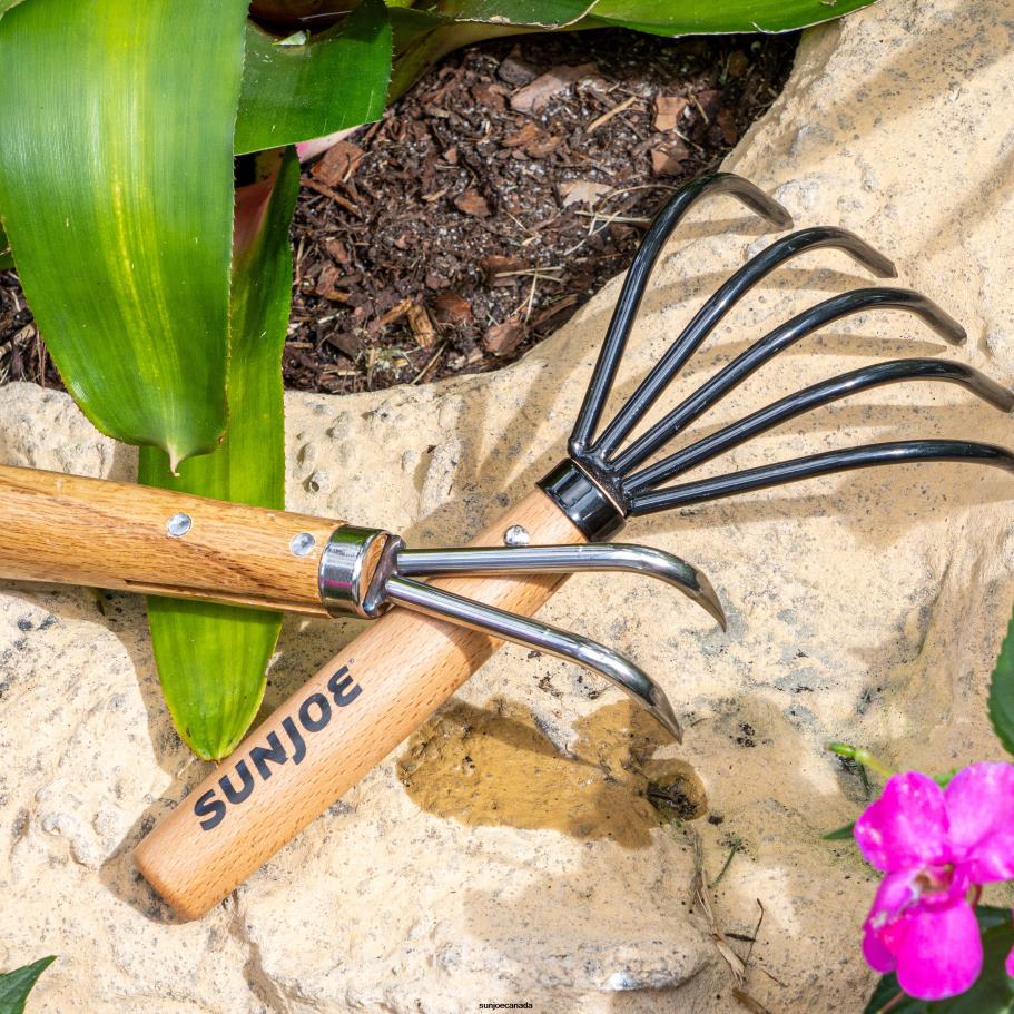 Tools | Sun Joe NISAKU NJP555 KUMADE GOHONDUME Japanese Steel Garden Claw Rake and Cultivator X862F642
