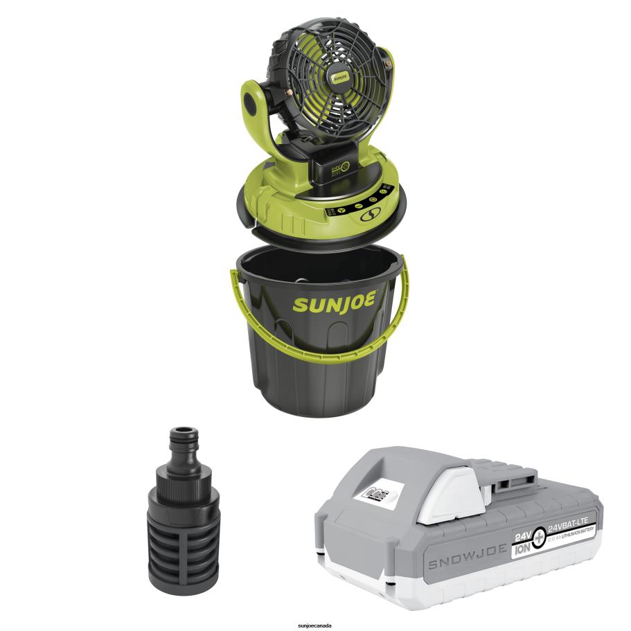 Tools | Sun Joe 24V-MSTFAN-LTE 24-Volt* IONMAX Cordless Indoor/Outdoor Misting Fan Kit W/ 6-Gallon Portable Bucket | 60 Sq. Ft. Coverage | W/ 2.0-Ah Battery + Charger X862F189