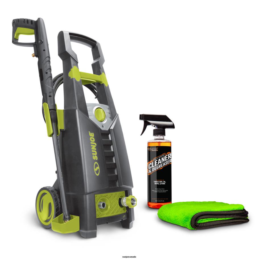 Tools | Sun Joe Clean & Degrease Pressure Washer Bundle | Includes Cleaner/Degreaser and Microfiber Towel | Max Performance Pressure Washer | Onboard Foam Cannon | X862F413