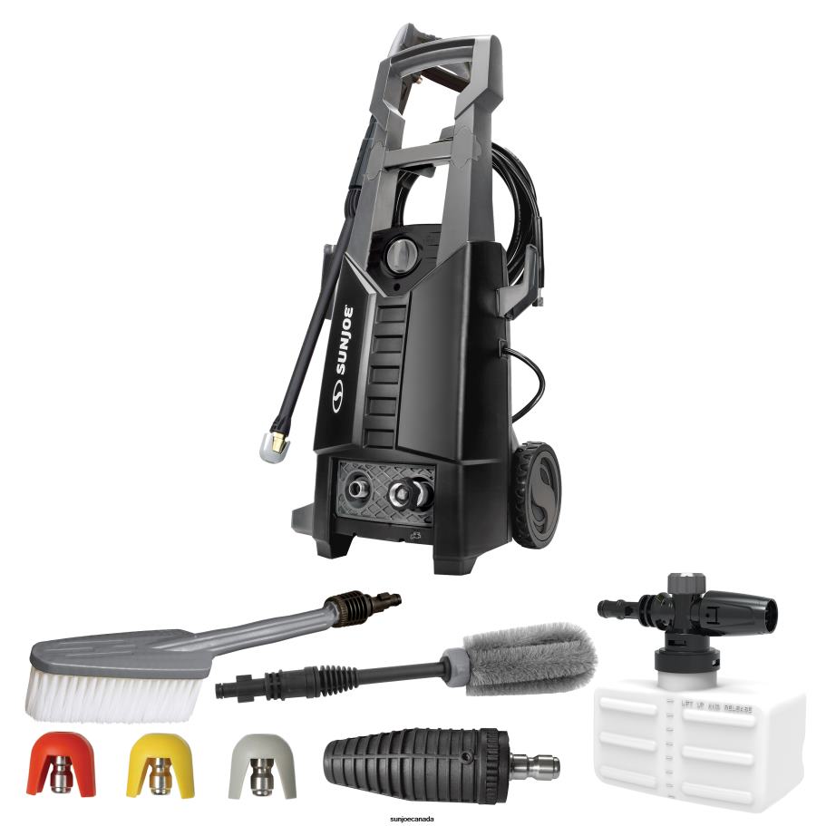 Tools | Sun Joe SPX2990-BLK Electric Pressure Washer W/ Accessories | 13-Amp | Included Utility Brush and Wheel/Rim Brush | Quick Connect Nozzles X862F416