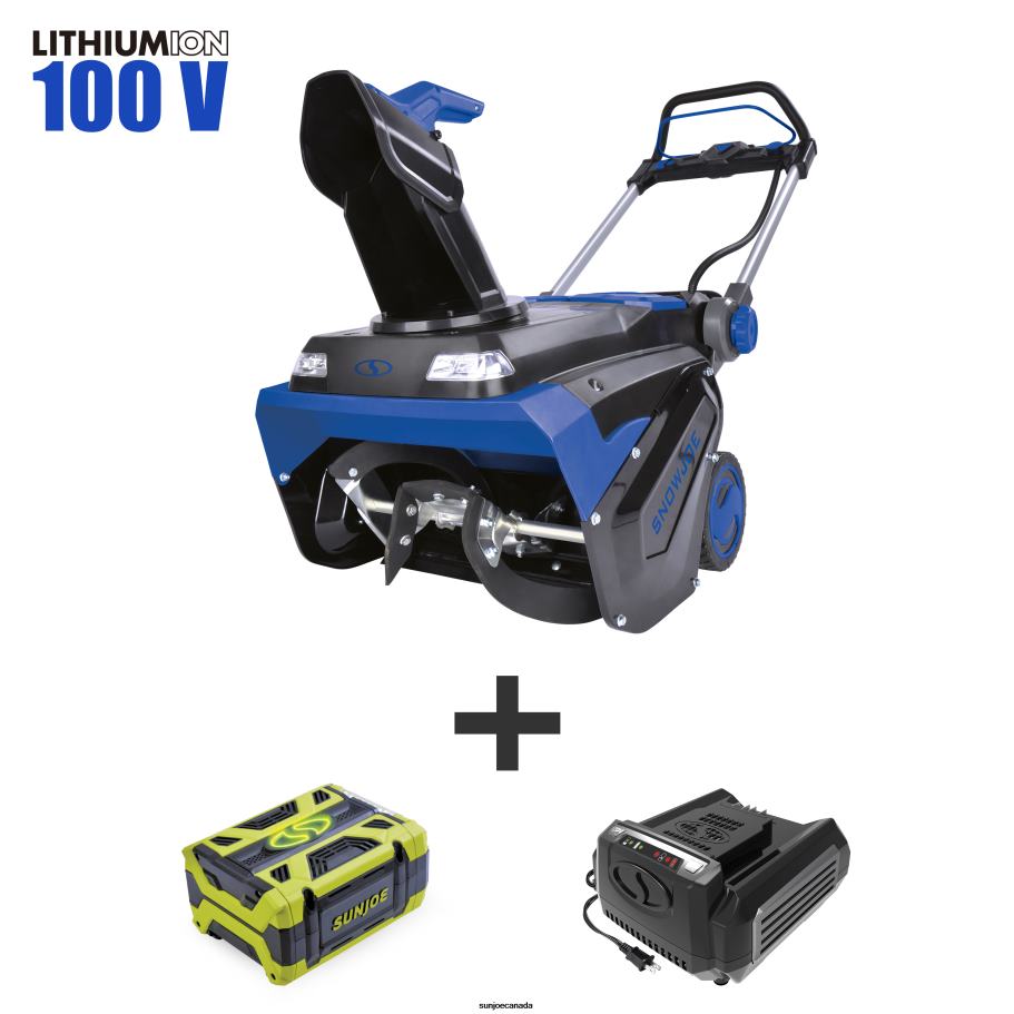 Tools | Sun Joe Snow Joe iON100V-21SB-RM 100-Volt iONPRO Cordless Brushless Variable Speed Single Stage Snowblower Kit | 21-Inch | W/ 5.0-Ah Battery and Charger (Certified Refurbished) X862F72