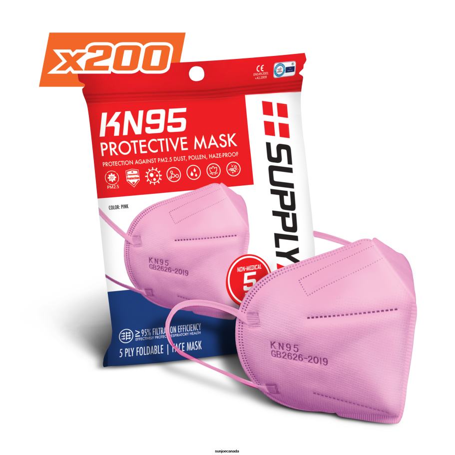 Tools | Sun Joe SupplyAID Protective Face Mask Bundle | 1,000-Pack | Pink | GB2626 Standard X862F514