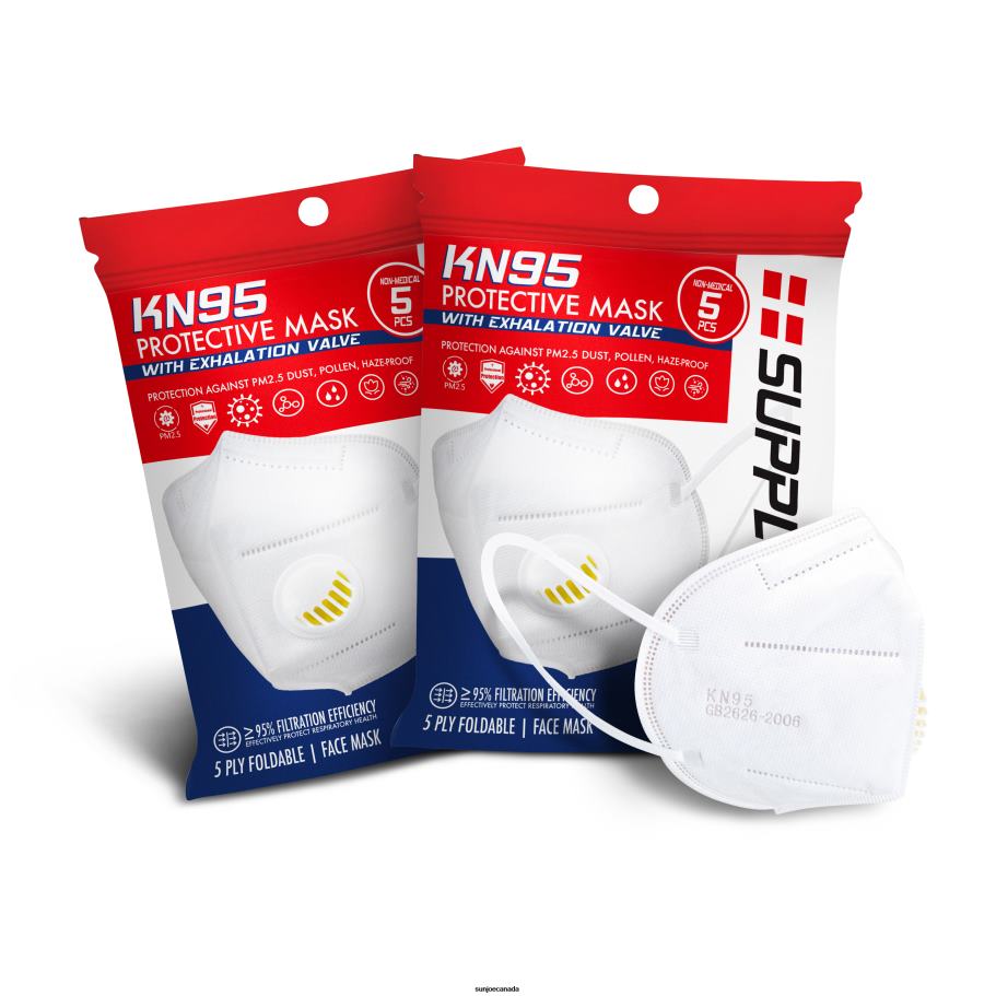 Tools | Sun Joe SupplyAID Protective Face Mask W/ Exhalation Valve Bundle | 10-Pack | White X862F507