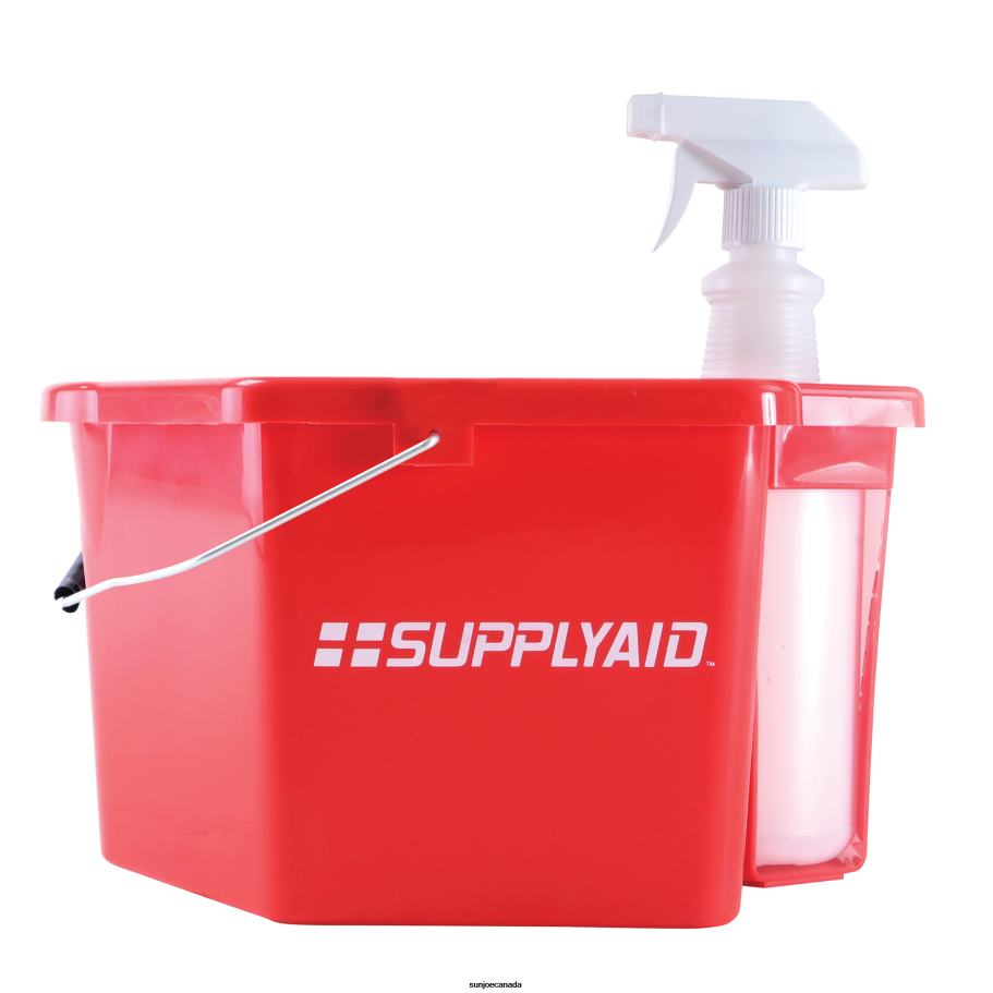 Tools | Sun Joe SupplyAID RRS-6QSCS Commercial 6-Quart Heavy Duty, Corrosive-Resistant Sanitizing Bucket | Includes Bonus 25 Oz Spray Bottle | Easy Pour Spout X862F516