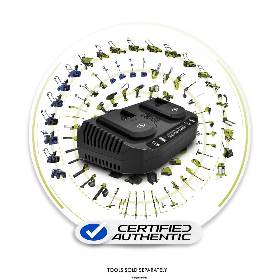Tools | Sun Joe Snow Joe + CERTIFIED AUTHENTIC 24VCHRG-DPC IONMAX Dual Port Quick Charge Docking Station X862F143