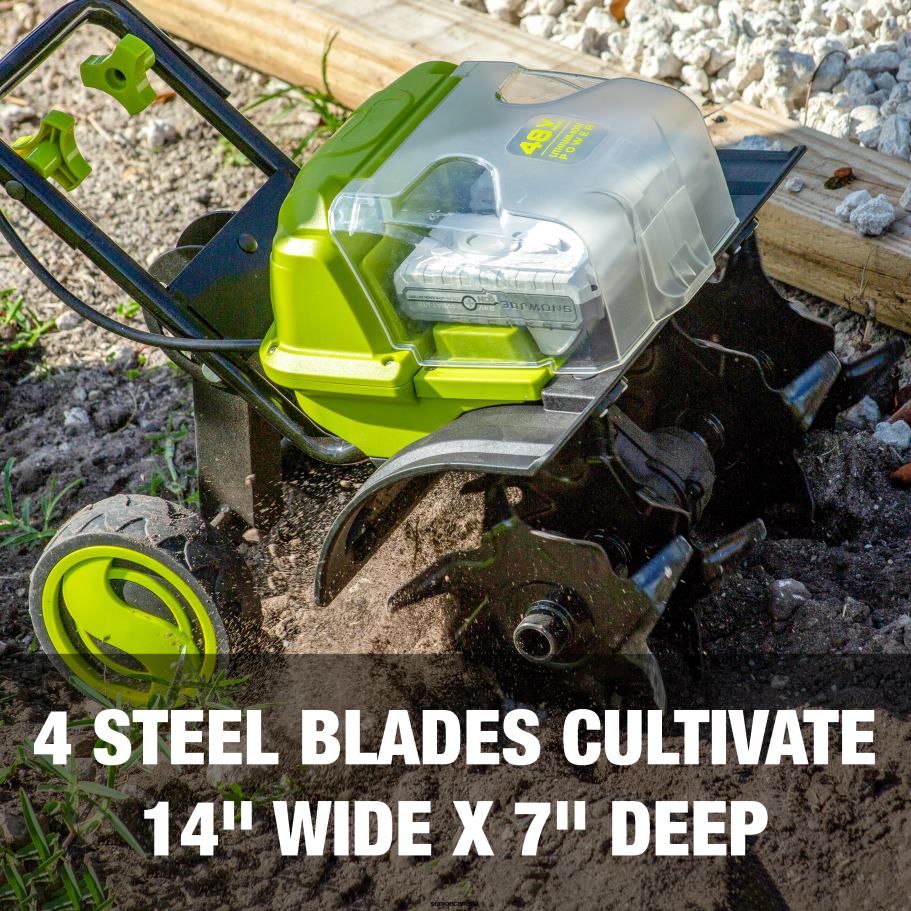Tools | Sun Joe 24V-X2-TLR14-CT 48-Volt IONMAX Cordless Garden Tiller/Cultivator | Tool Only X862F762