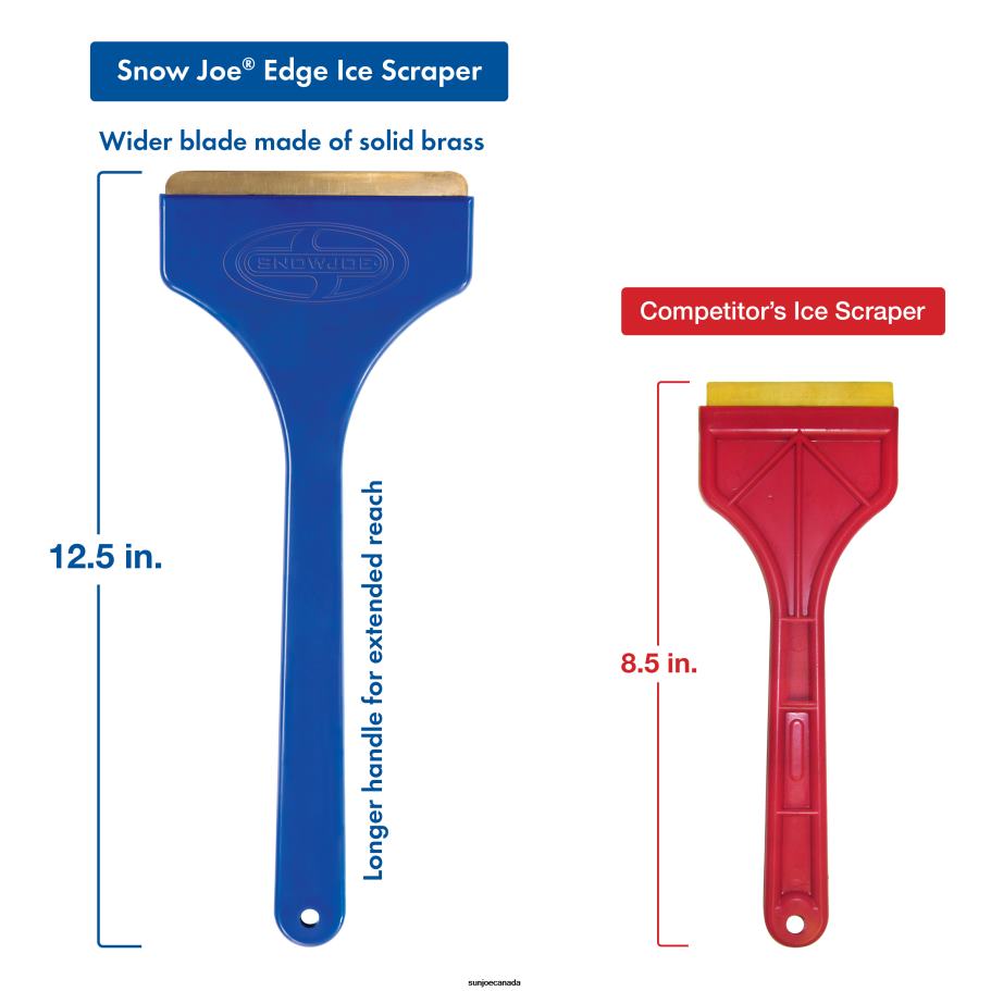 Tools | Sun Joe Snow Joe SJEG01 Brass Blade Ice Scraper | w/Oversized Handle, Non-Rust For Quick Ice Removal | For Auto/Truck Windshields X862F2