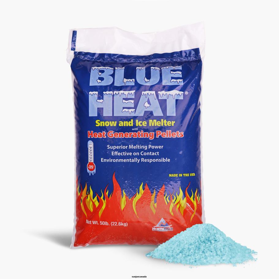 Tools | Sun Joe Blue Heat Calcium Blend Ice and Snow Melt + Deicer W/ Heat Generating Pellets | 50 Lb. Bag | Works to -25 degrees Fahrenheit X862F48