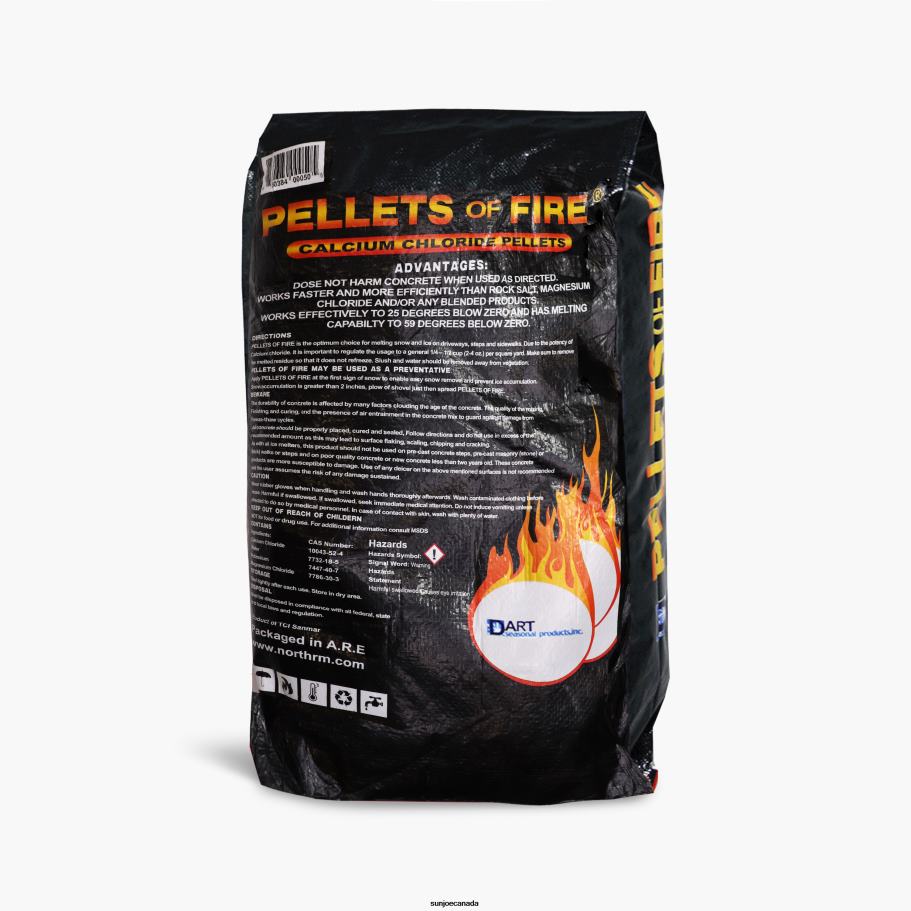 Tools | Sun Joe Pellets of Fire Calcium Chloride Ice and Snow Melt + Deicer | 50 Lb. Bag | Works to -25 degrees Fahrenheit X862F50