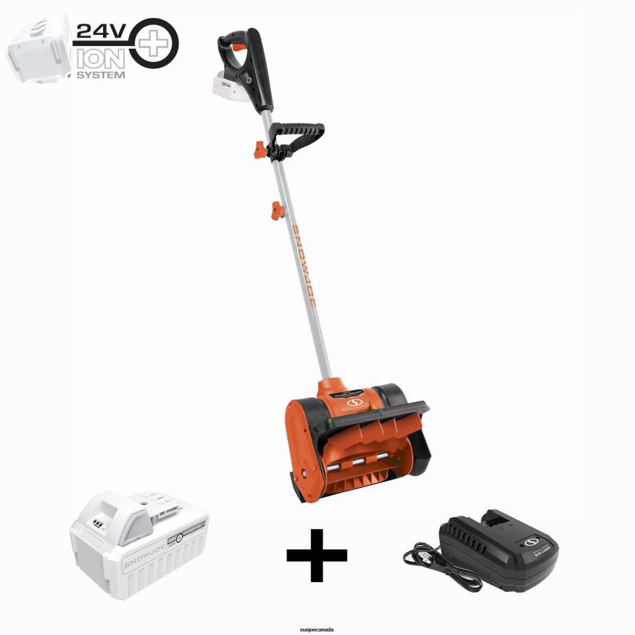 Tools | Sun Joe Snow Joe 24V-SS12-XR-ORG 24-Volt* IONMAX Cordless Snow Shovel Kit | 12-inch | W/ 5.0-Ah Battery + Charger (Orange) X862F703