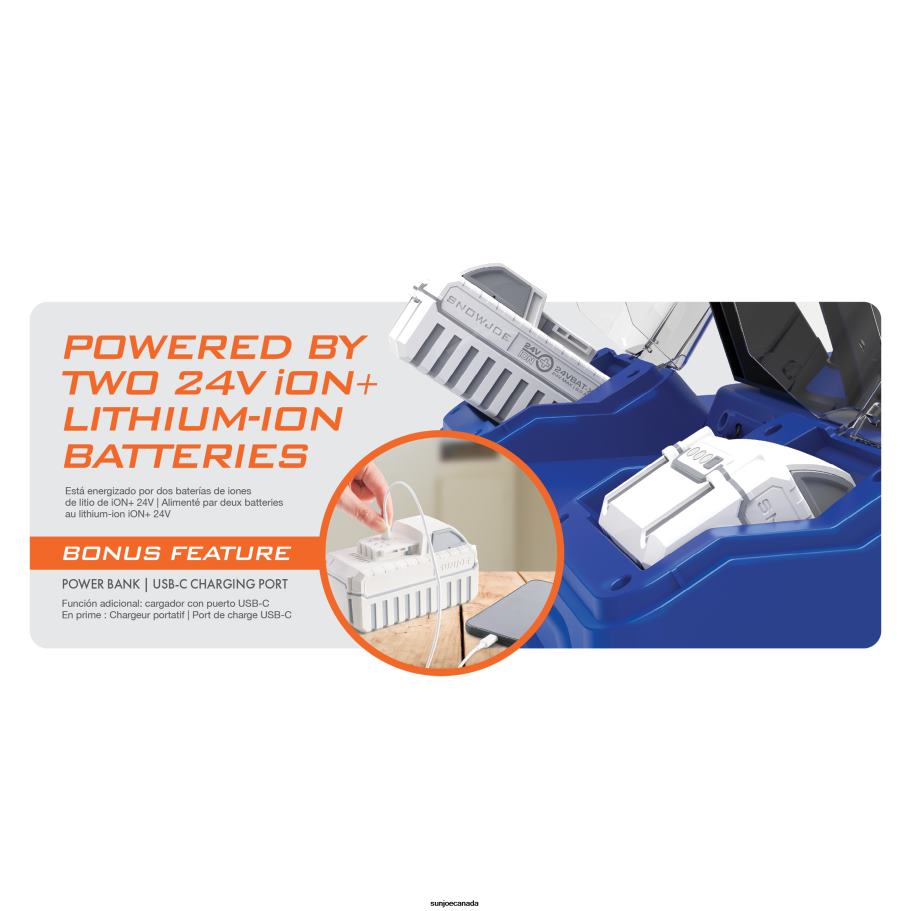 Tools | Sun Joe Snow Joe 24V-X2-SB22 48-Volt* MAX IONMAX Cordless Single-Stage Snow Blower Kit | 22-Inch | Brushless 1600W Motor | W/ 2 x 8.0-Ah High Performance Batteries + High Speed Dual Port Charg