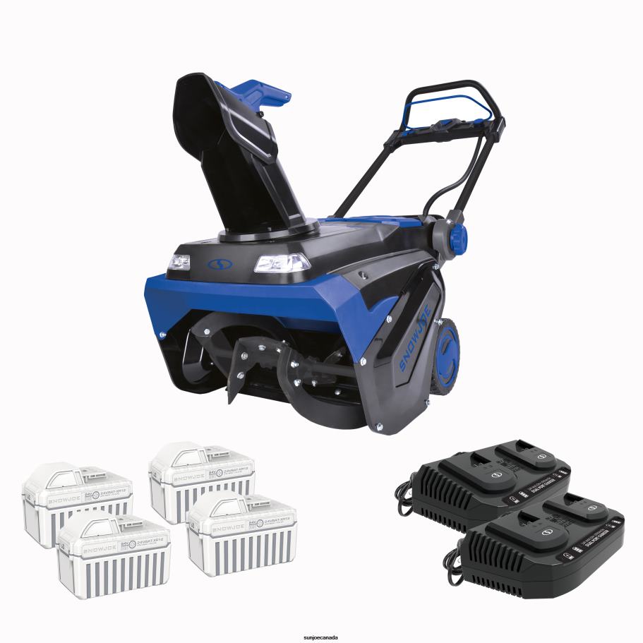 Tools | Sun Joe Snow Joe 24V-X4-SB21 96-Volt* MAX IONMAX Cordless Brushless Single-Stage Snow Blower | 21-inch | W/ 4 x 12.0-Ah Batteries + 2 x Dual Port Chargers X862F83