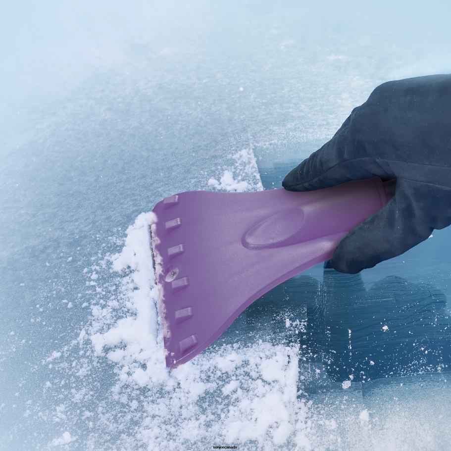 Tools | Sun Joe Snow Joe SJBLZD-ECM-LED-PRP 3-In-1 Telescoping Snow Broom + Ice Scraper | 18-Inch Foam Head | Headlights (Purple) X862F129