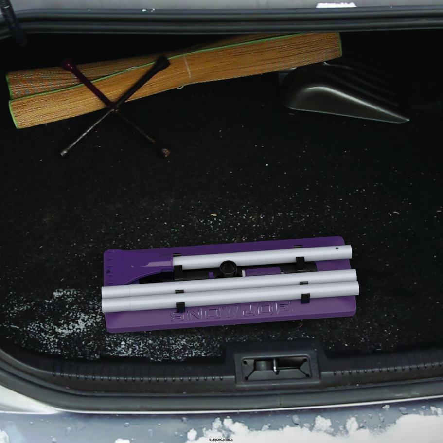 Tools | Sun Joe Snow Joe SJBLZD-ECM-LED-PRP 3-In-1 Telescoping Snow Broom + Ice Scraper | 18-Inch Foam Head | Headlights (Purple) X862F129