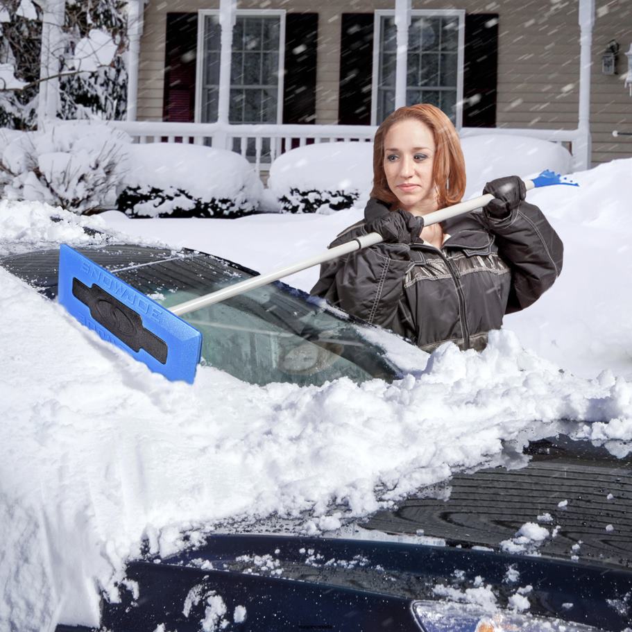 Tools | Sun Joe Snow Joe Telescoping Snow Broom + Brass Ice Scraper Bundle | 18-inch Foam Head X862F7